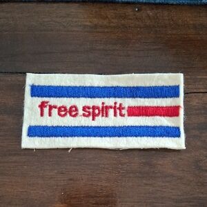 Vintage Free Spirit Patch with Blue and Red Stripes